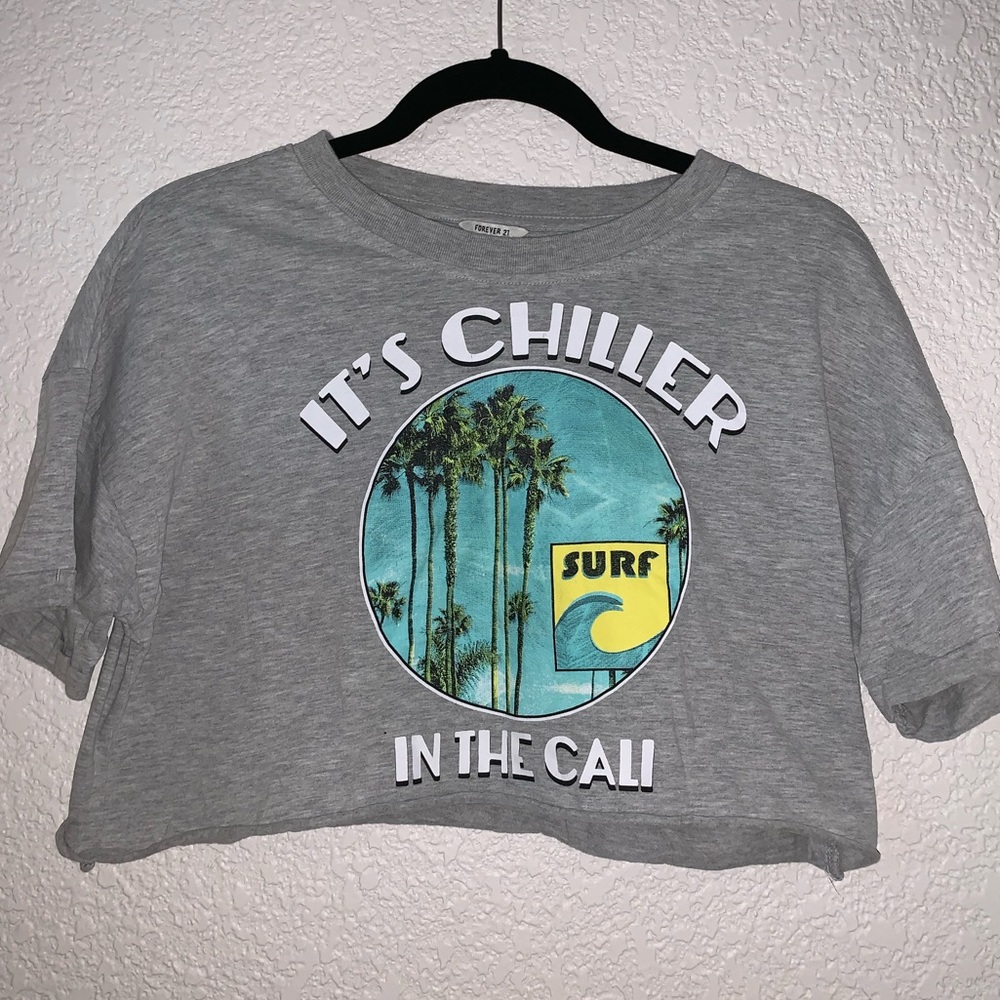 Grey Retro Crop Top